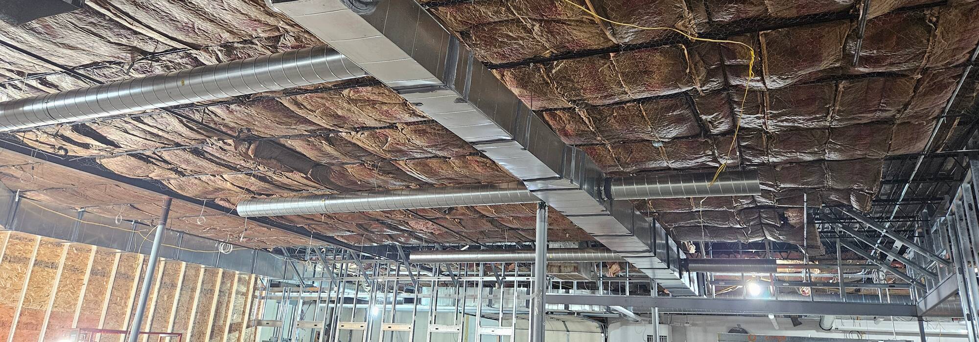 Ductwork during construction